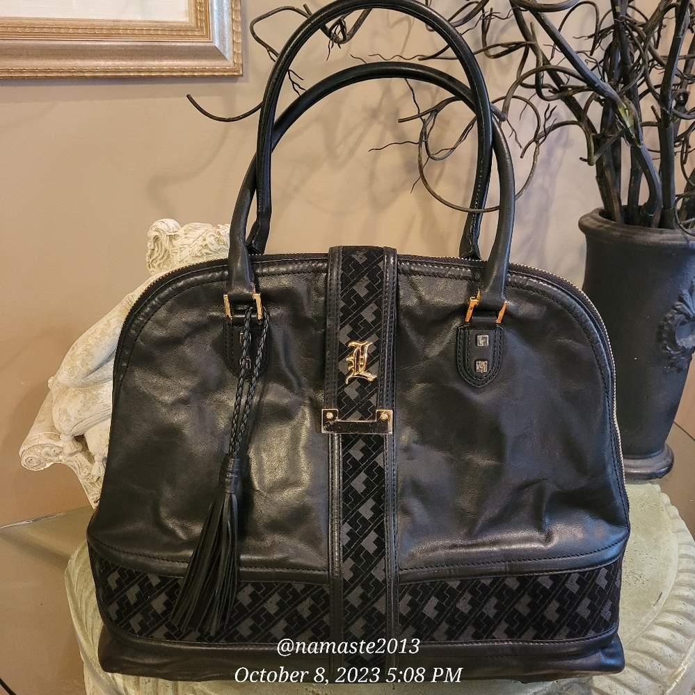 L.A.M.B. by Gwen Stefani Bowler Bag Leather Luxury Designer Handbag #578